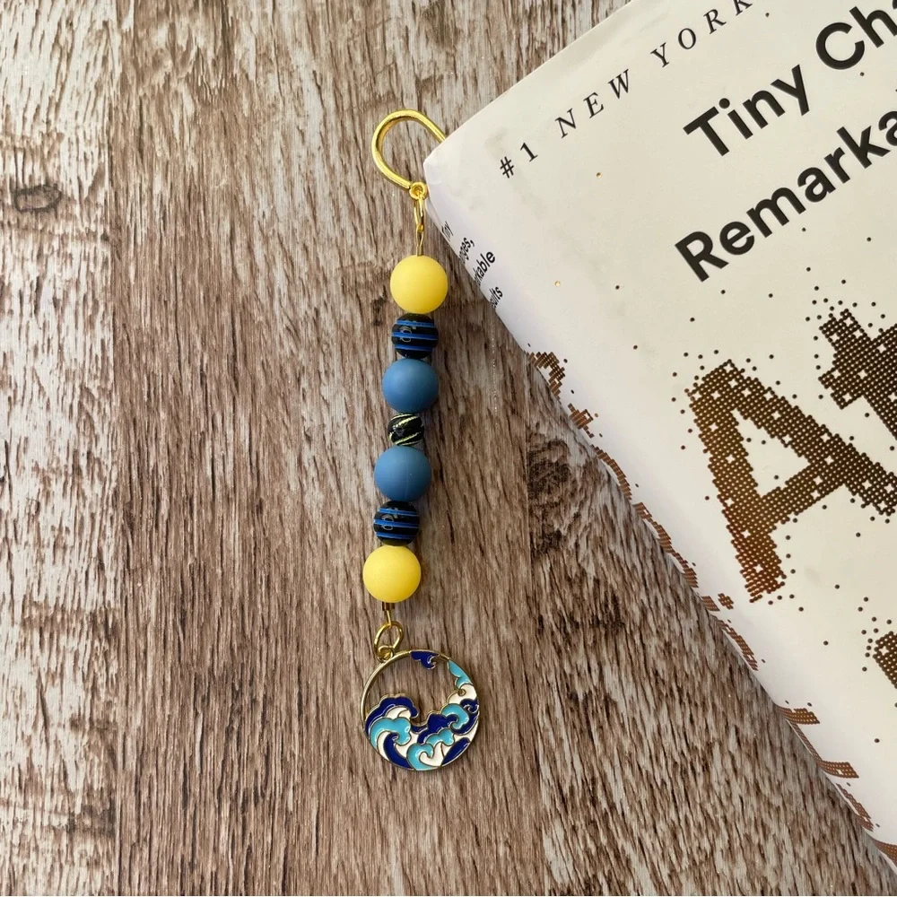 Bookmark Ocean Handcrafted Artisan Beaded Metal Journal Gift Read Book